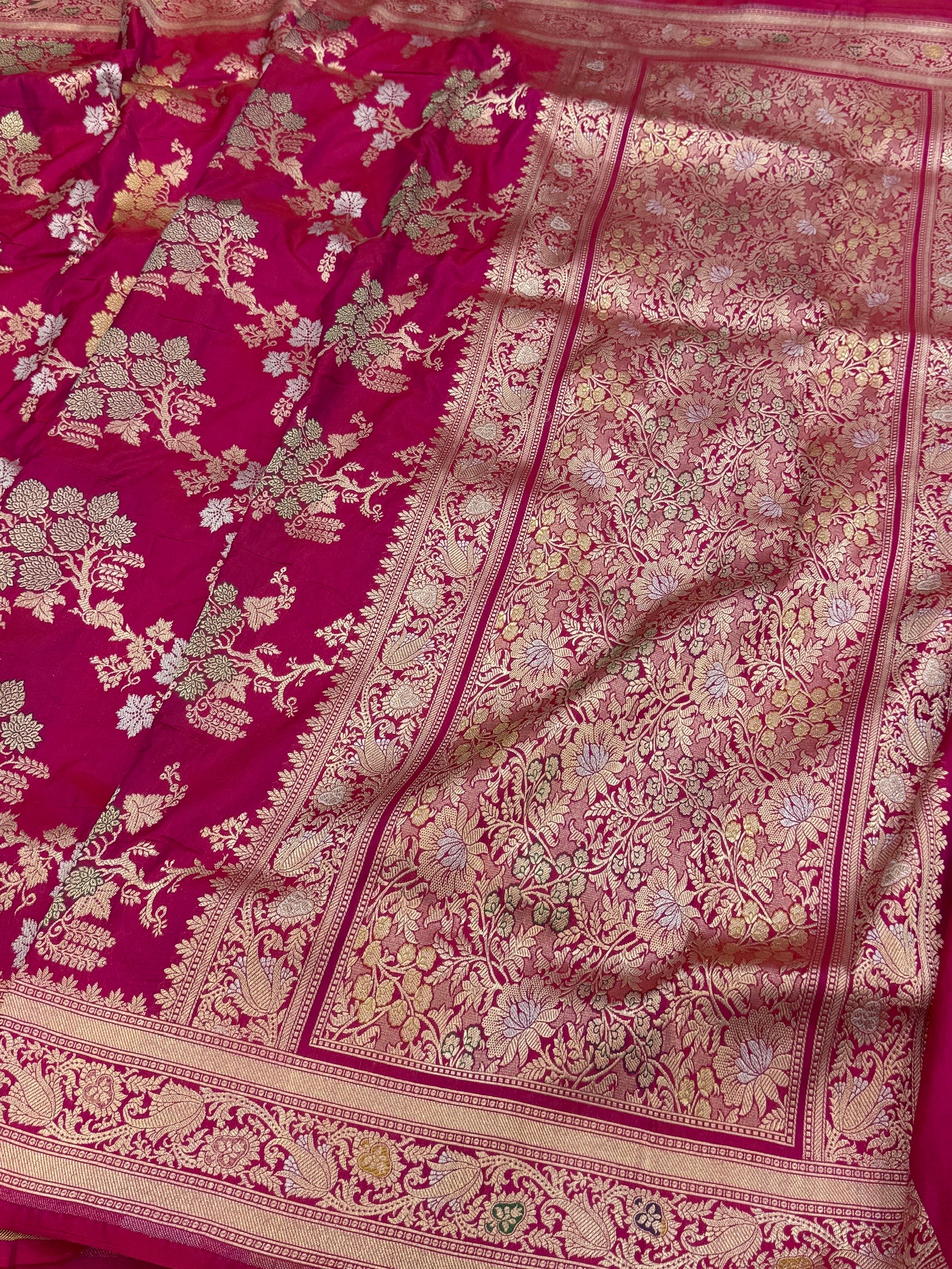 Banarasi Tilfi Minakari Pure Katan Silk Saree | Pure Silk | Minakari Work | Cutwork Technique | Banarasi Katan Silk Saree