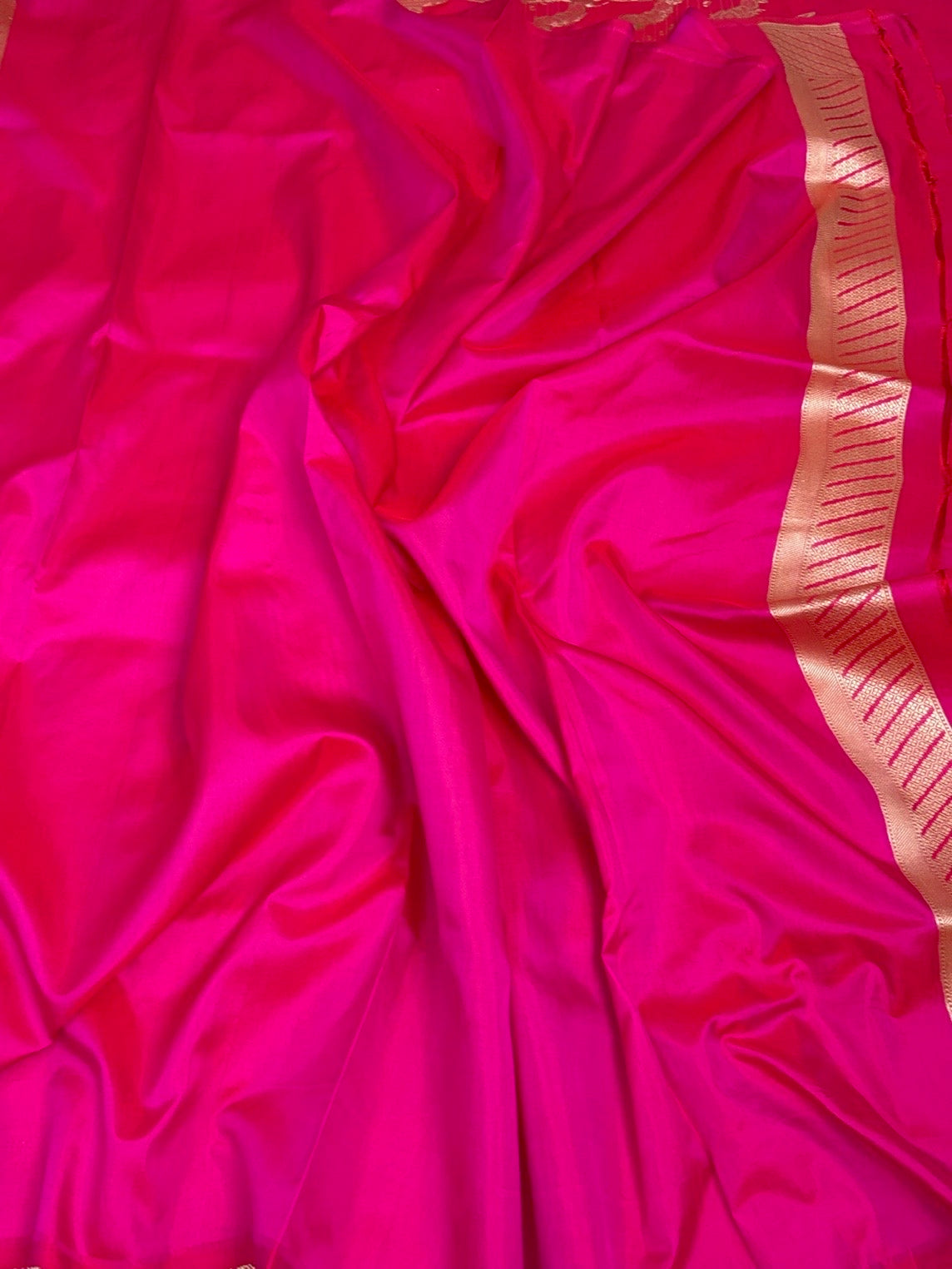 Rani Pink Banarasi Pure Katan Silk Saree