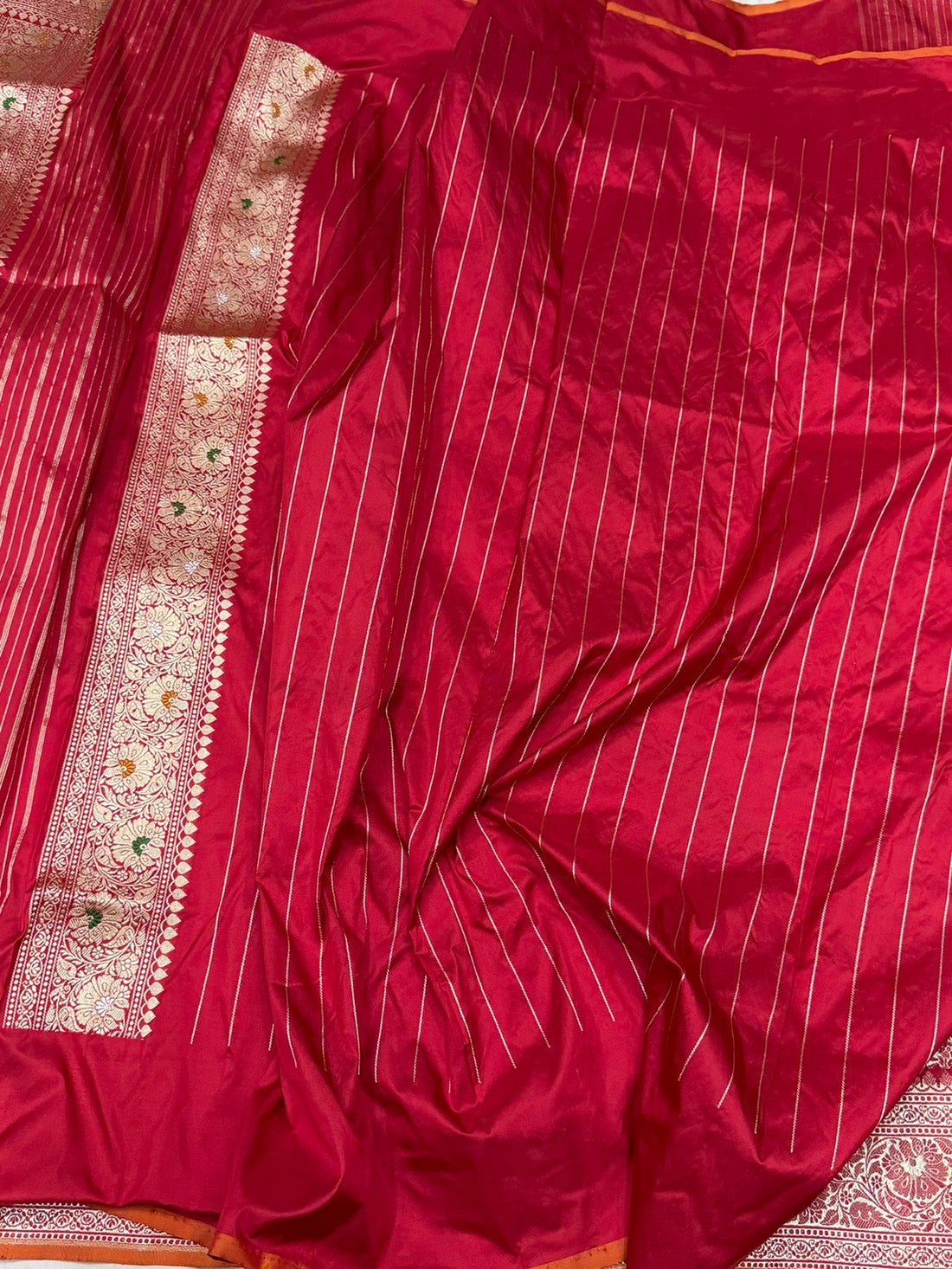 Red Handwoven Pure Banarasi Rangkaat Silk Saree