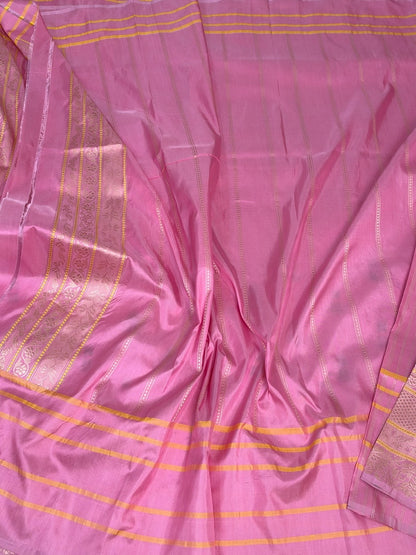 Baby Pink Handwoven Pure Banarasi Silk Saree