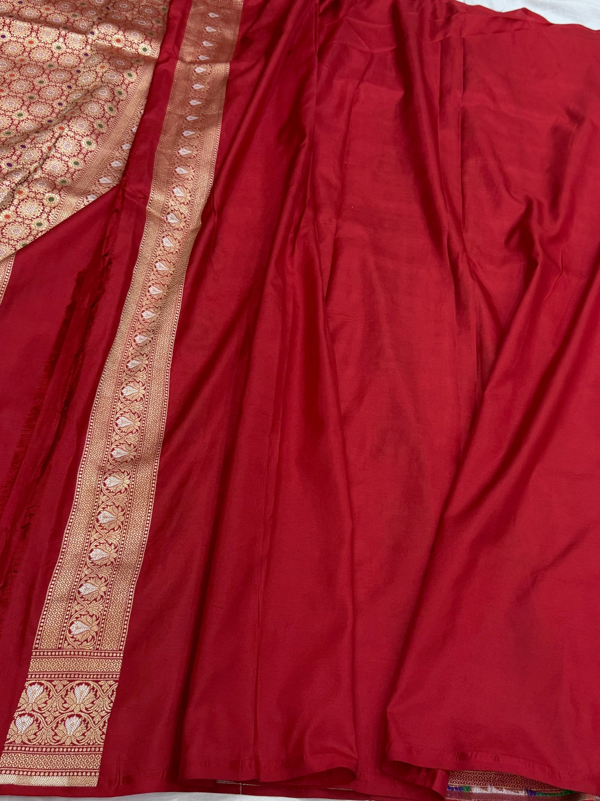 Banarasi Minakari Pure Katan Silk Saree | Pure Silk | Minakari Work | Cutwork Technique | Banarasi Katan Silk Saree