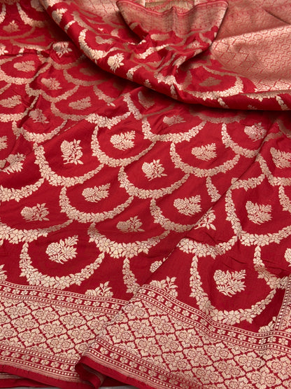 Red Banarasi Pure Silk Saree