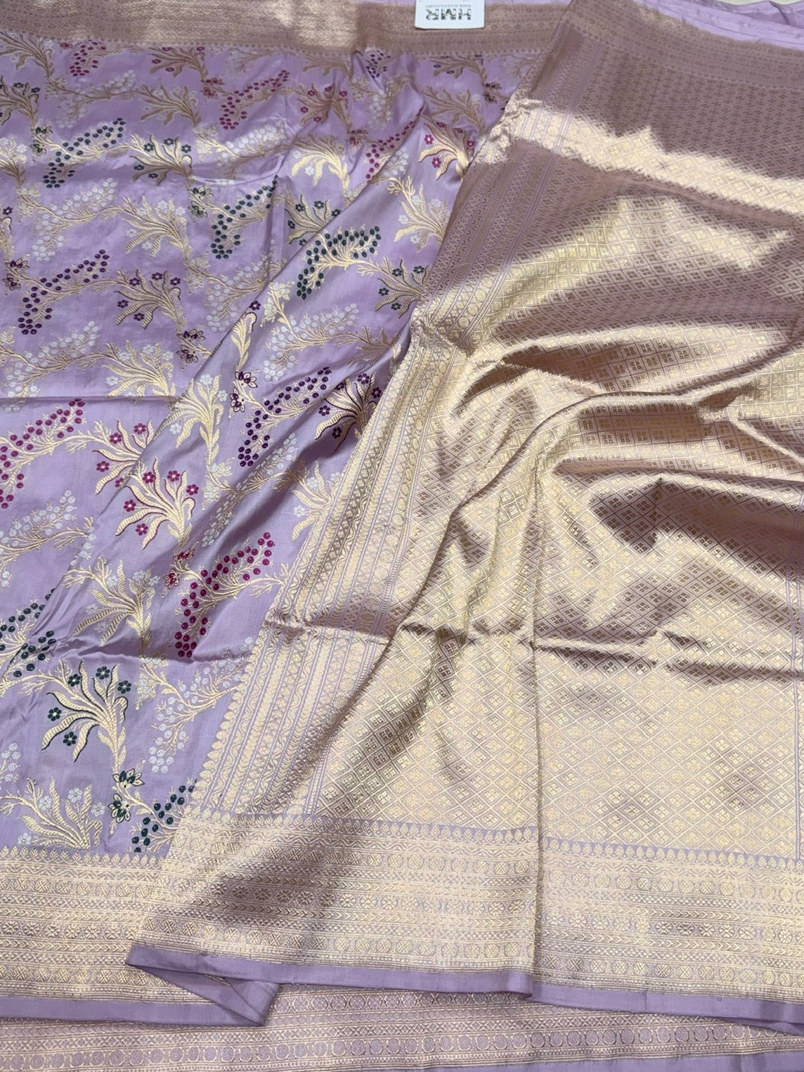 Light Lavender Handwoven Pure Banarasi Silk Saree