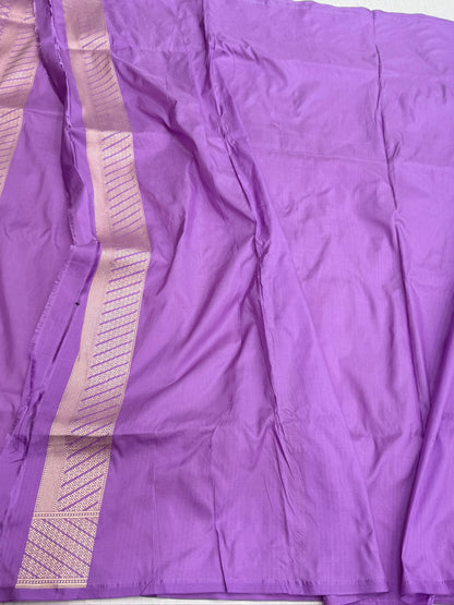 Lavender Pure Banarasi Silk Saree