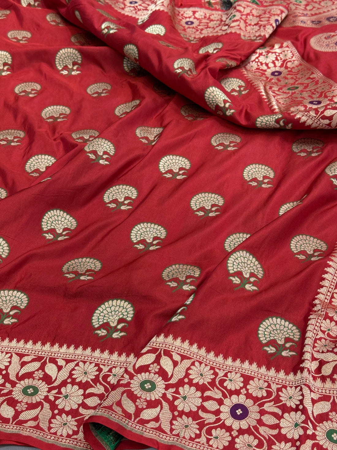 Red Banarasi Minakari Pure Silk Saree