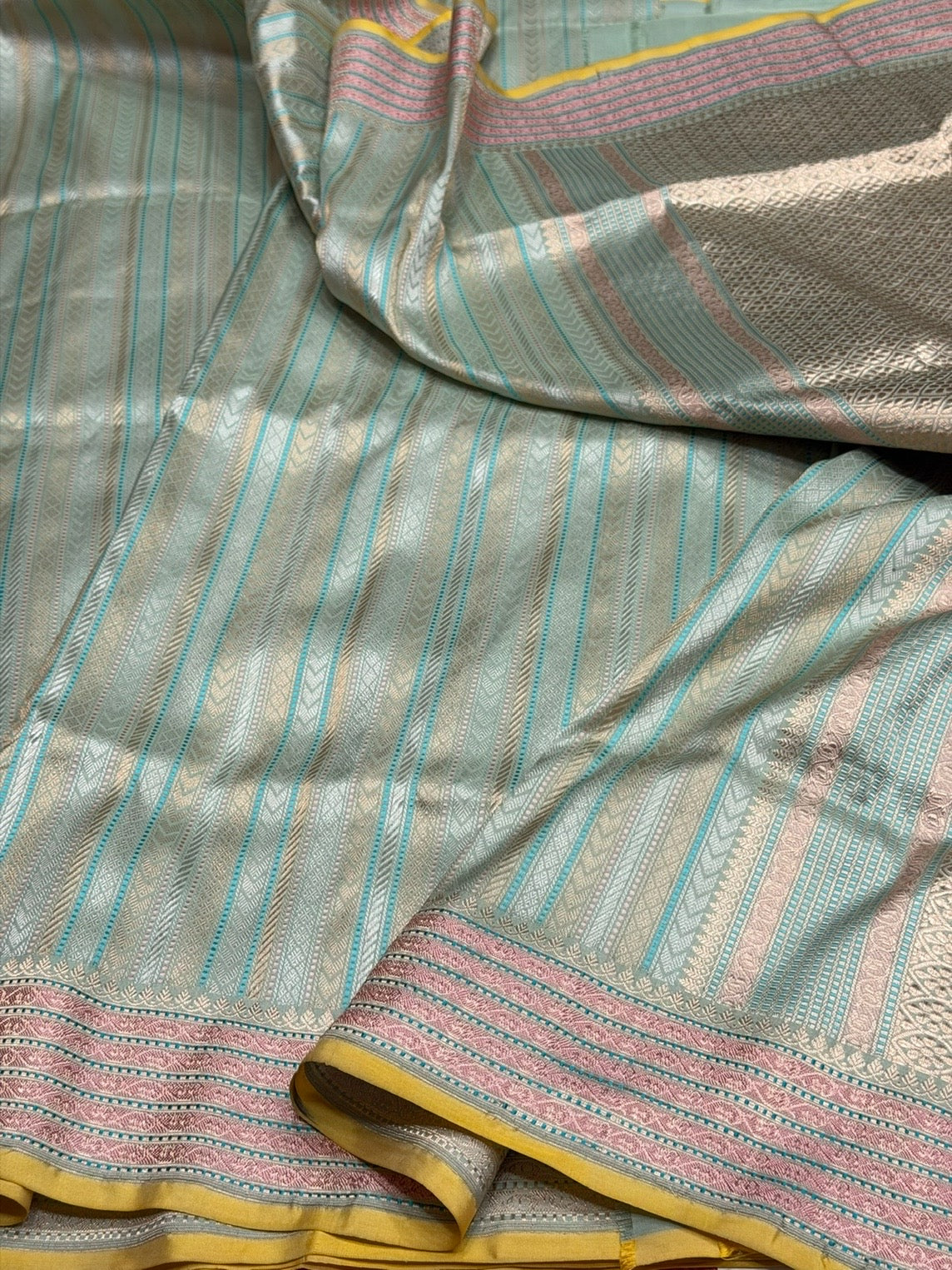 Sea Green Handwoven Pure Silk Brocade Saree