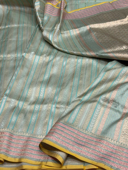 Sea Green Handwoven Pure Silk Brocade Saree
