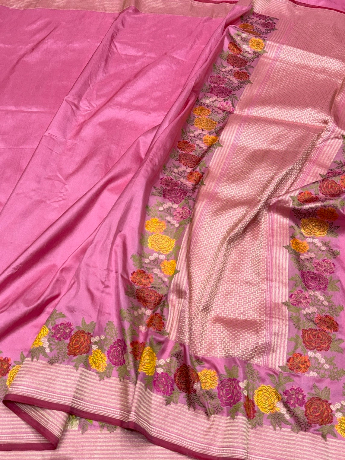 Gajiri Pink Handwoven Pure Banarasi Silk Saree