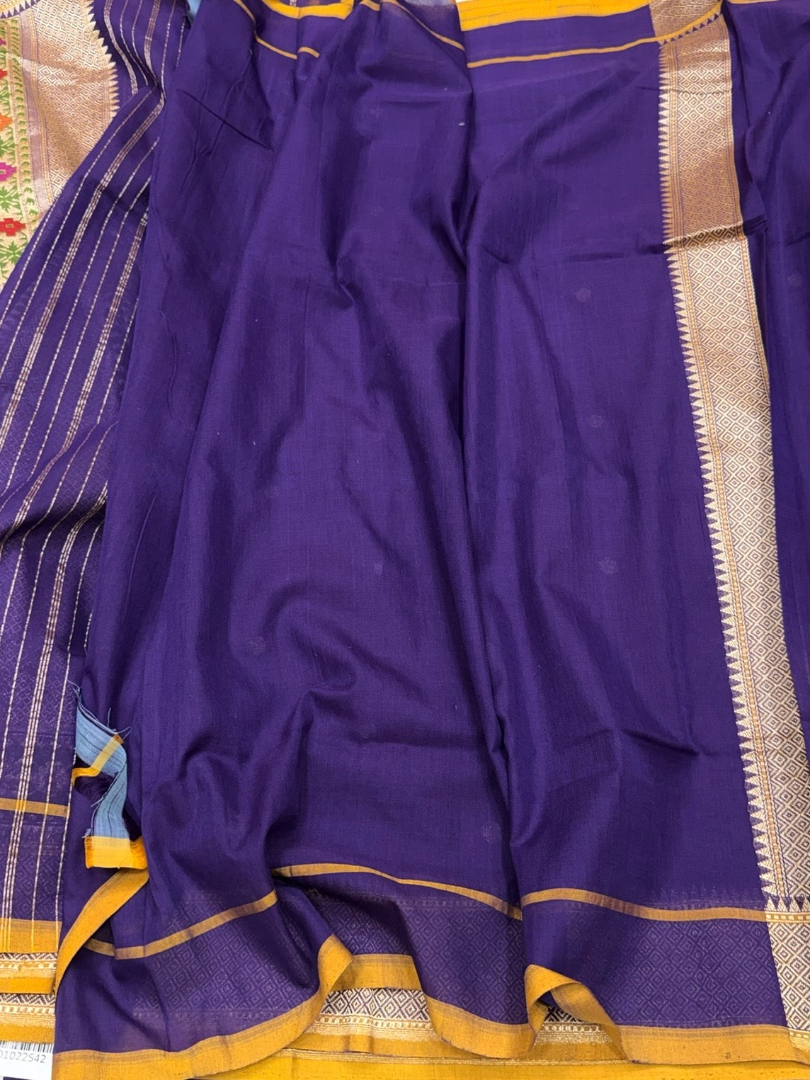 Purple Handwoven Banarasi Pure Cotton Saree