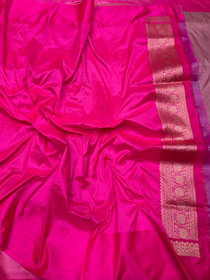 Banarasi Pure Satin Border Silk Saree