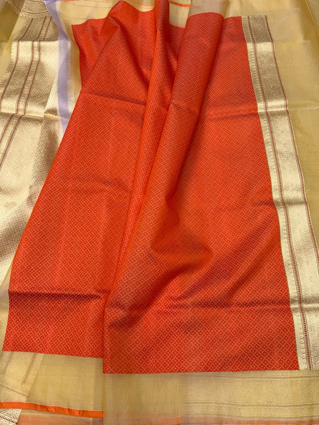 Lemon Yellow Handwoven Pure Organza Silk Saree