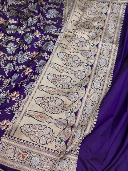 Banarasi Minakari Pure Katan Silk Saree | Pure Silk | Minakari Work | Cutwork Technique | Banarasi Katan Silk Saree