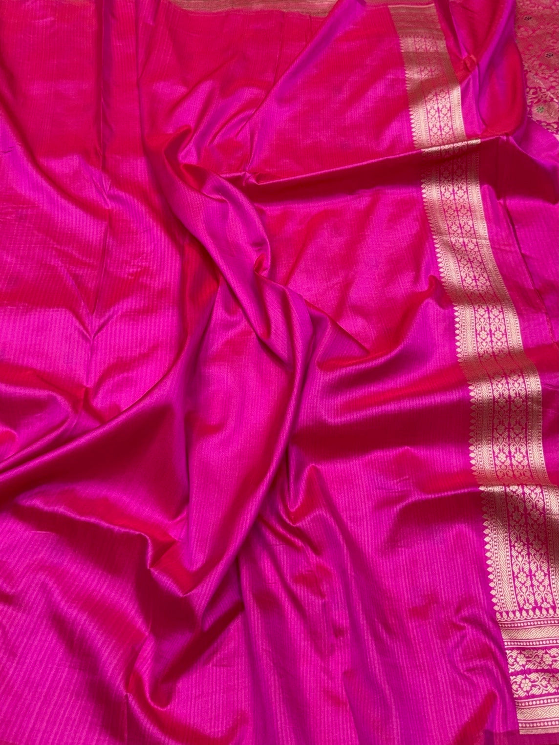 Rani Pink Banarasi Minakari Pure Katan Silk Brocade Saree