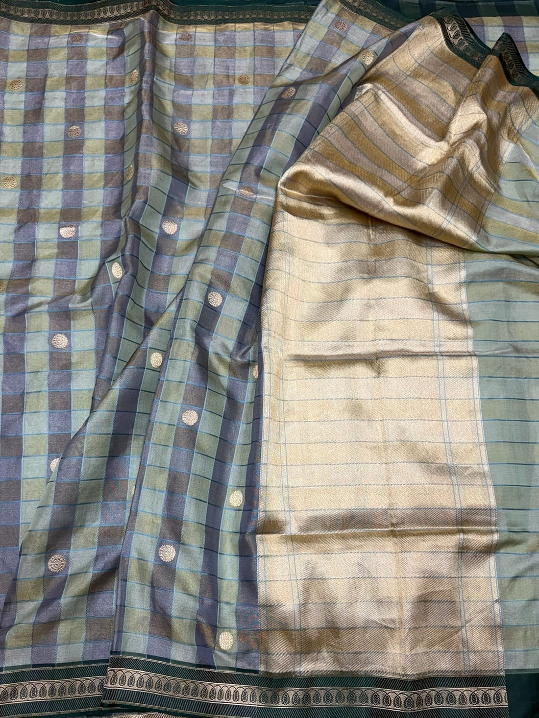 Mint Green Handwoven Pure Banarasi Tissue Saree