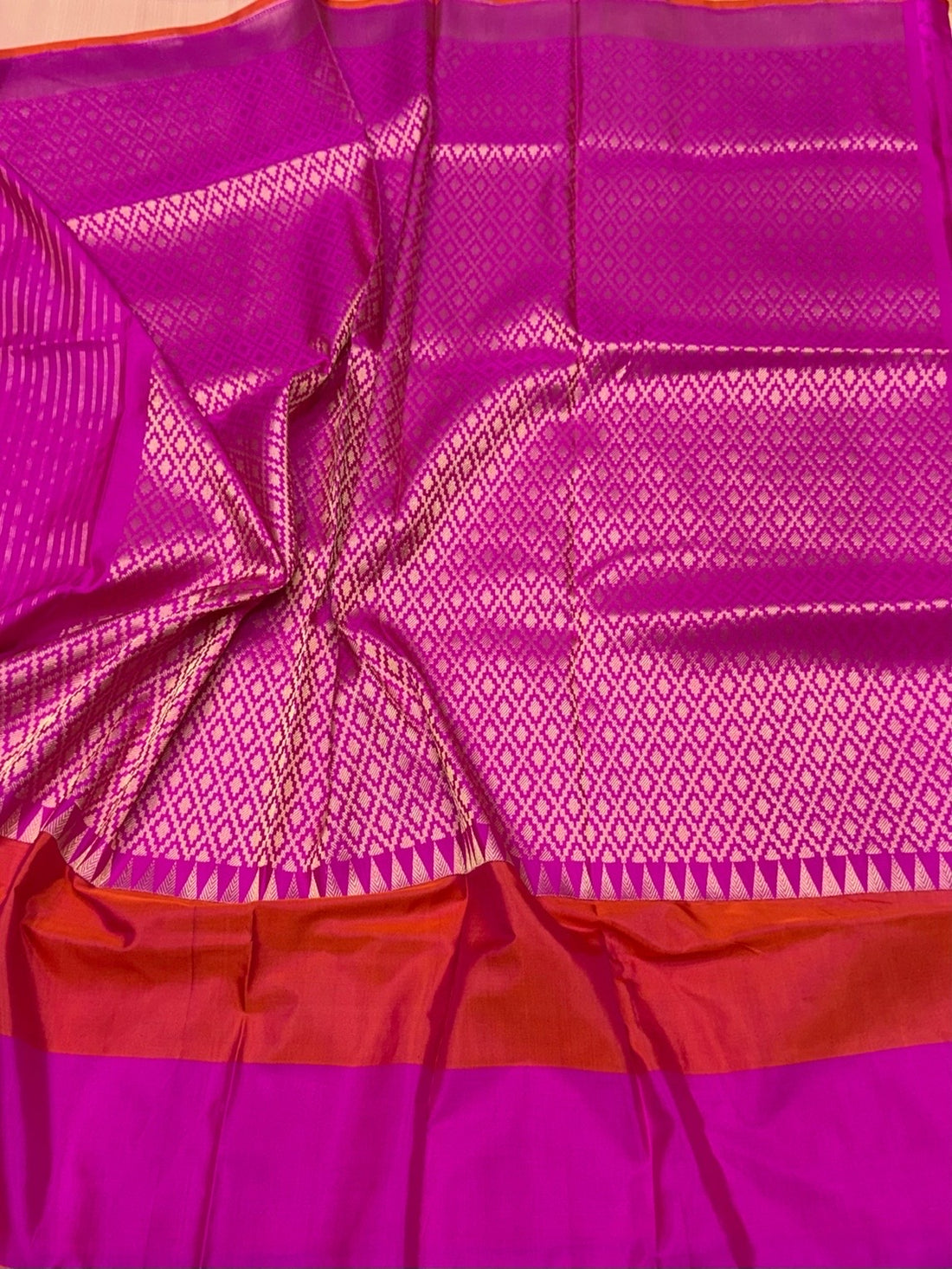 Peach Handwoven Pure Banarasi Katan Silk Saree