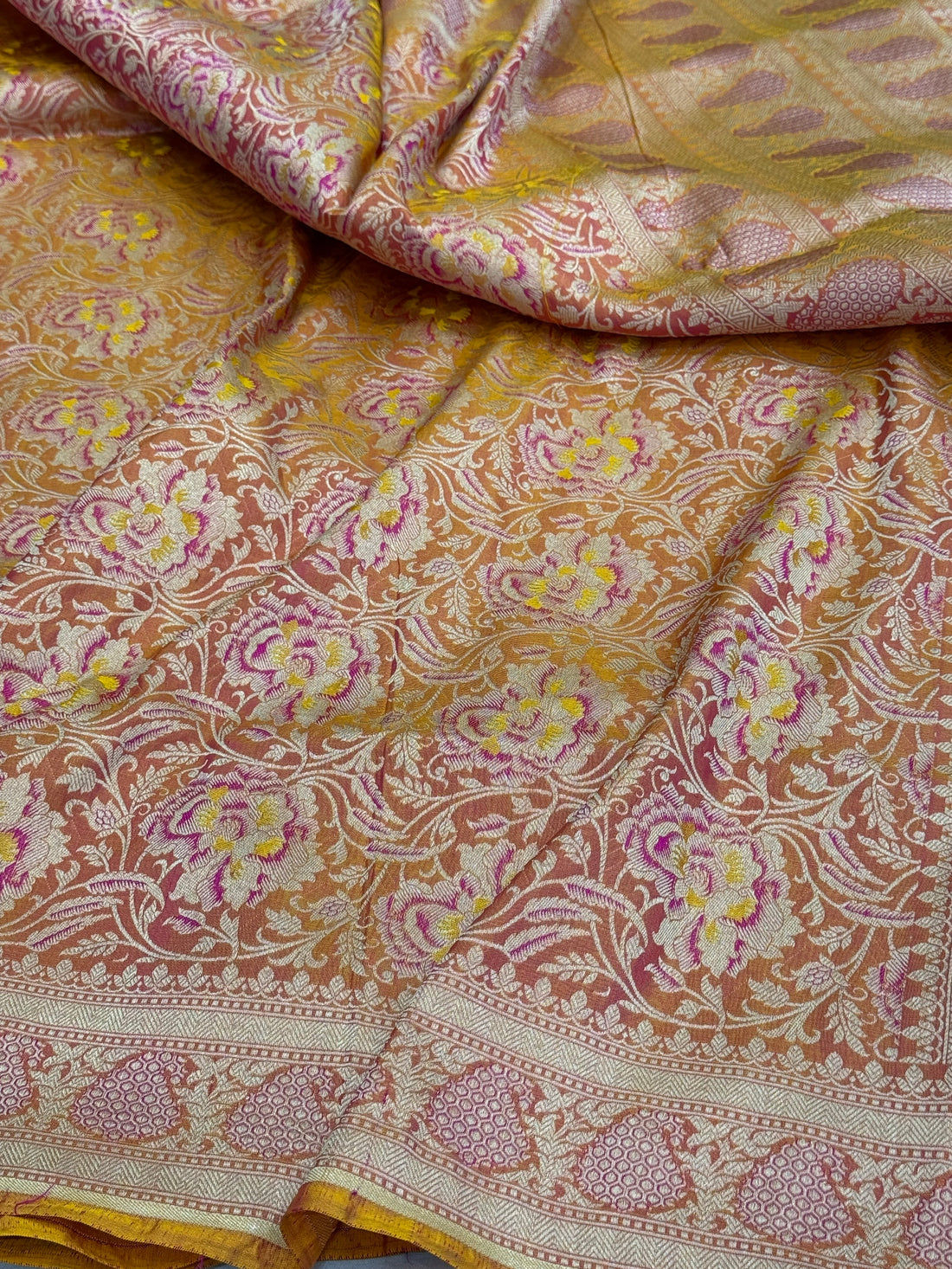 Banarasi Minakari Pure Silk Brocade Saree – Katan Silk with Intricate Minakari &amp; Rich Brocade Weave