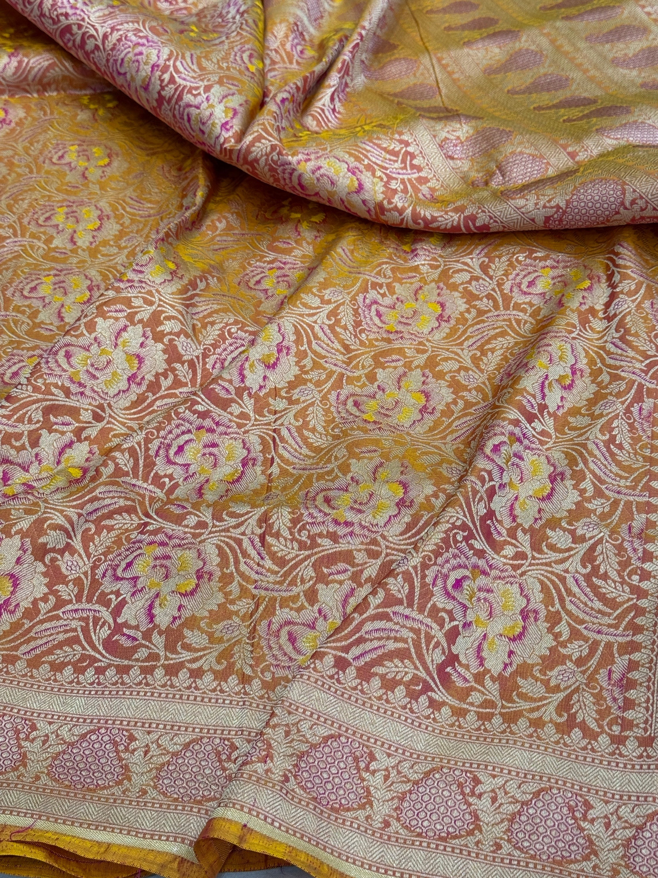 Banarasi Minakari Pure Silk Brocade Saree – Katan Silk with Intricate Minakari &amp; Rich Brocade Weave