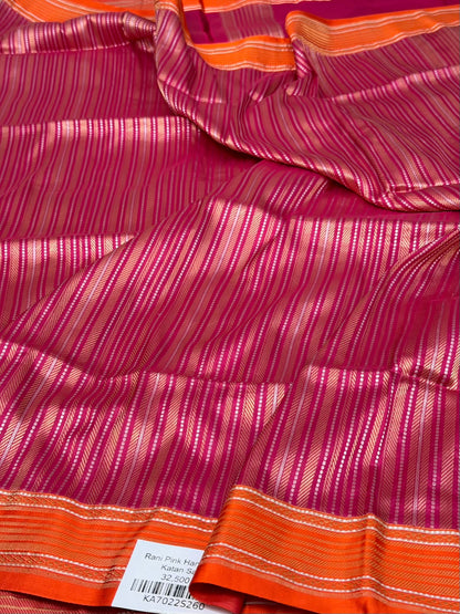 Rani Pink Handwoven Pure Banarasi Katan Silk Saree