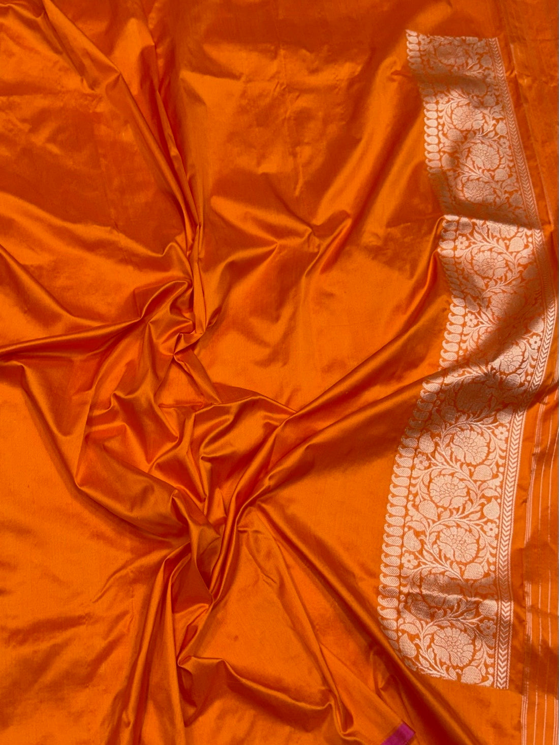 Orange Handwoven Banarasi Pure Silk Saree