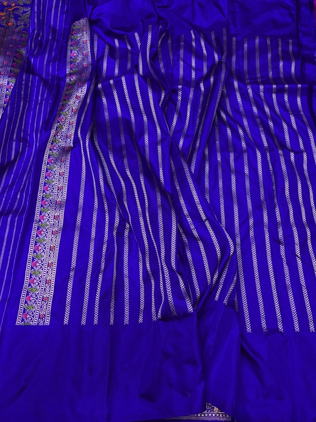 Royal Blue Pure Banarasi Katan Silk Saree – Handwoven Kadwa Booti