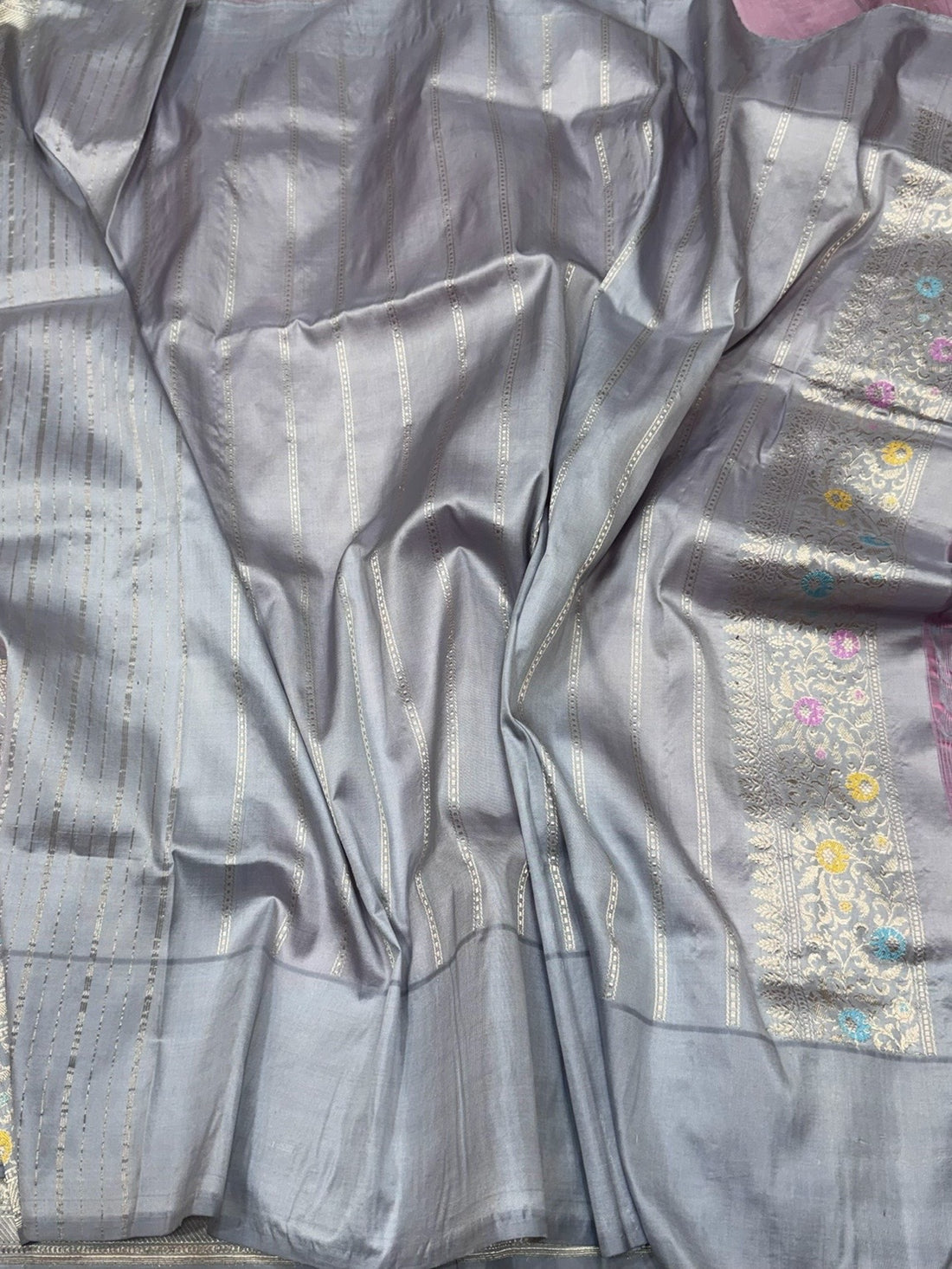 Peach Handwoven Pure Banarasi Silk Saree