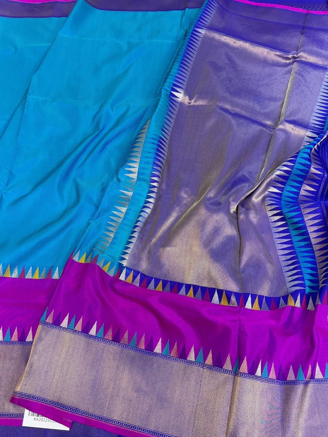 Sky Blue Handwoven Pure Banarasi Katan Silk Saree