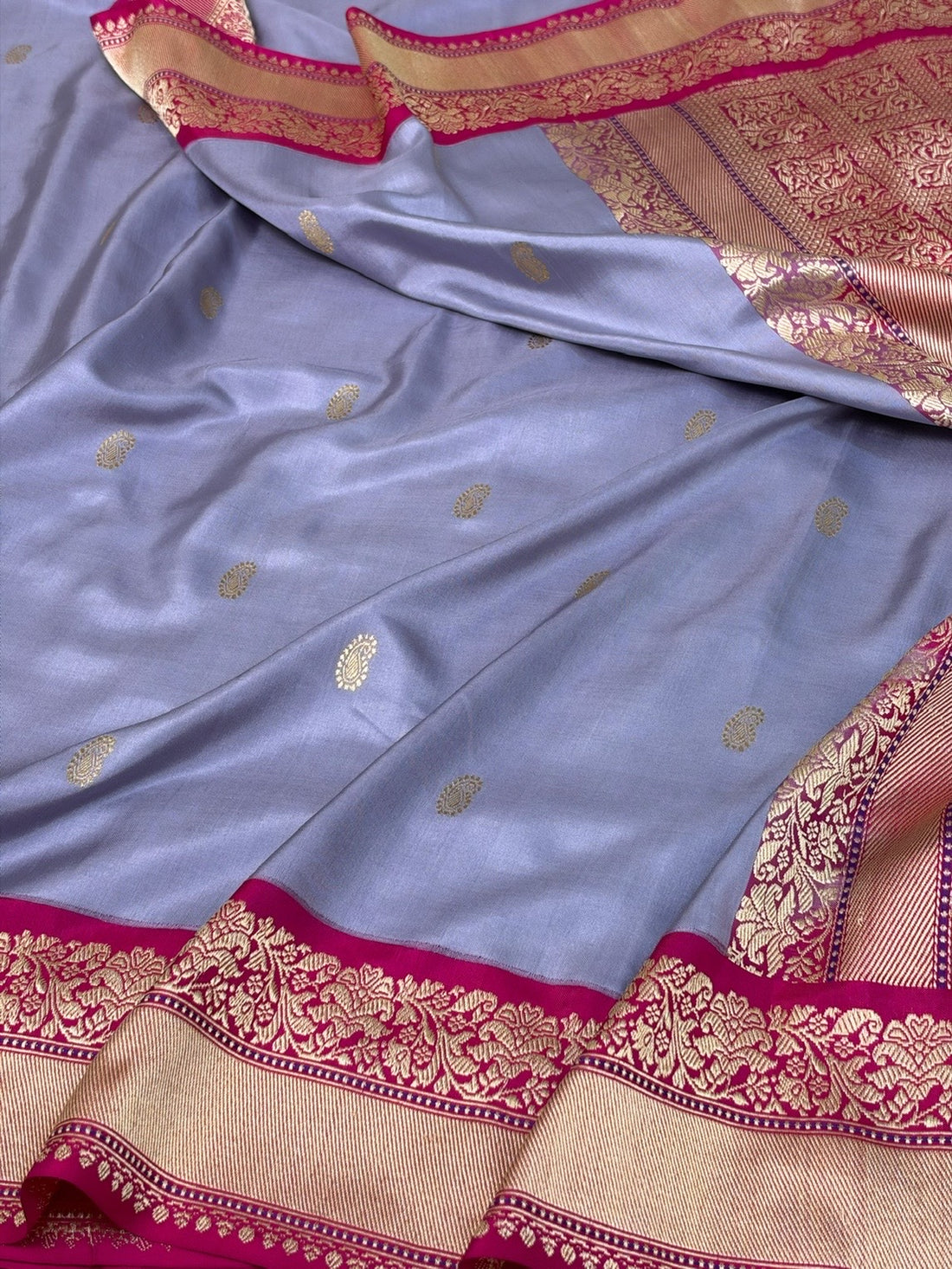 Lavender Handwoven Pure Banarasi Ektara Silk Saree