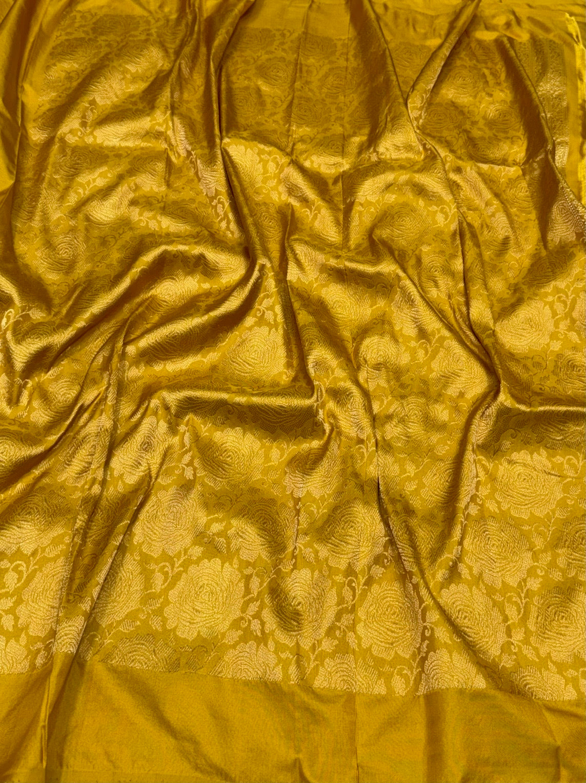 Mustard Yellow Pure Banarasi Katan Silk Saree