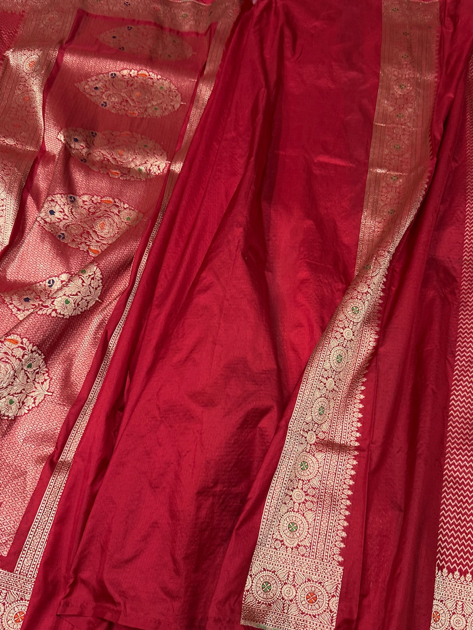 Red Minakari Banarasi Pure Katan Silk Brocade Saree