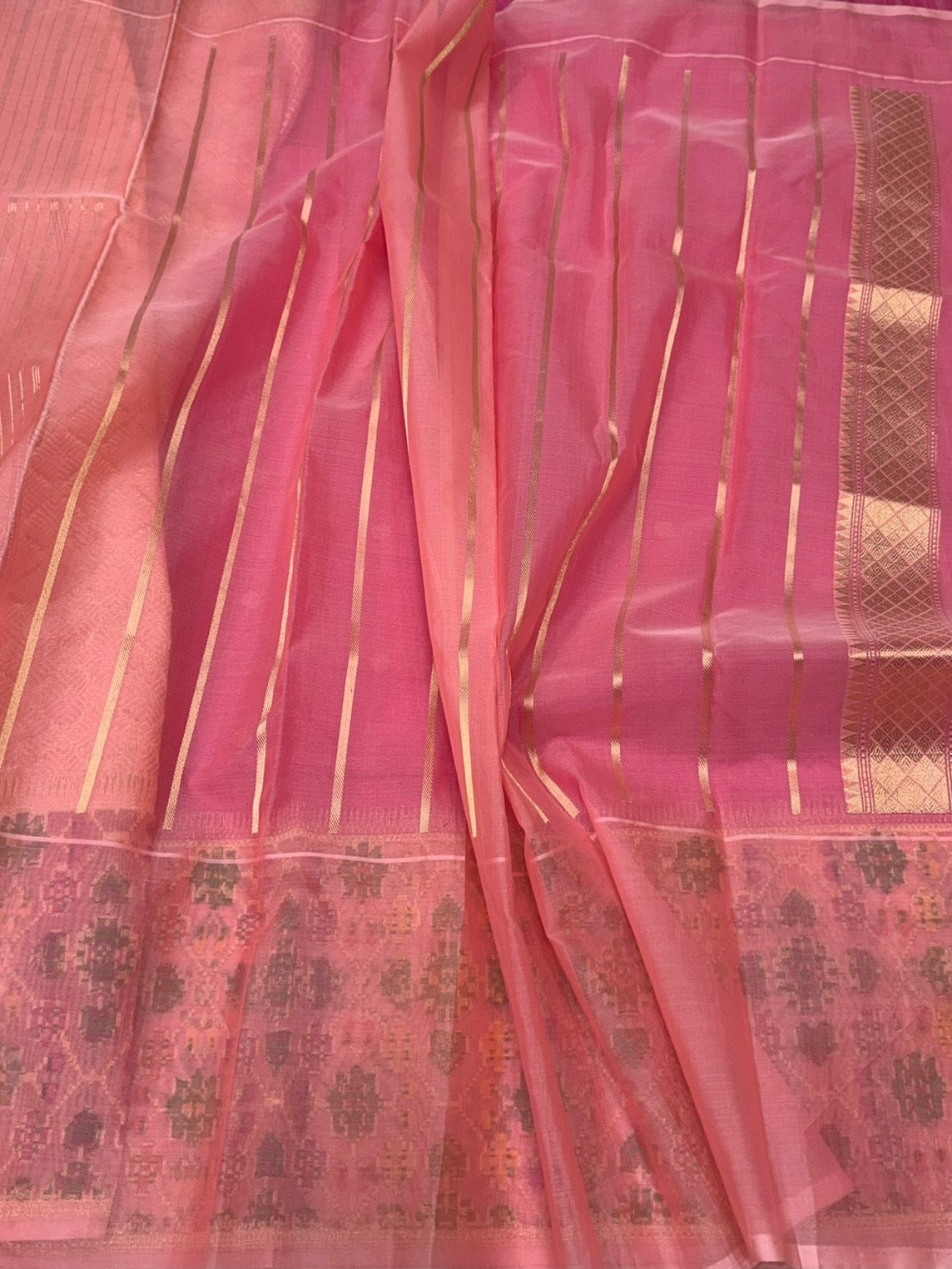 Rani Pink Pure Banarasi Katan Silk Saree