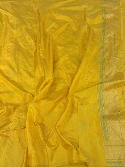 Yellow Banarasi Pure Ektara Silk Saree