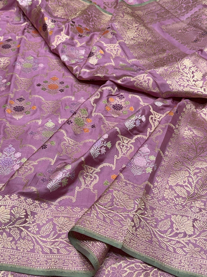 Gajiri Pink Handwoven Pure Banarasi Silk Saree