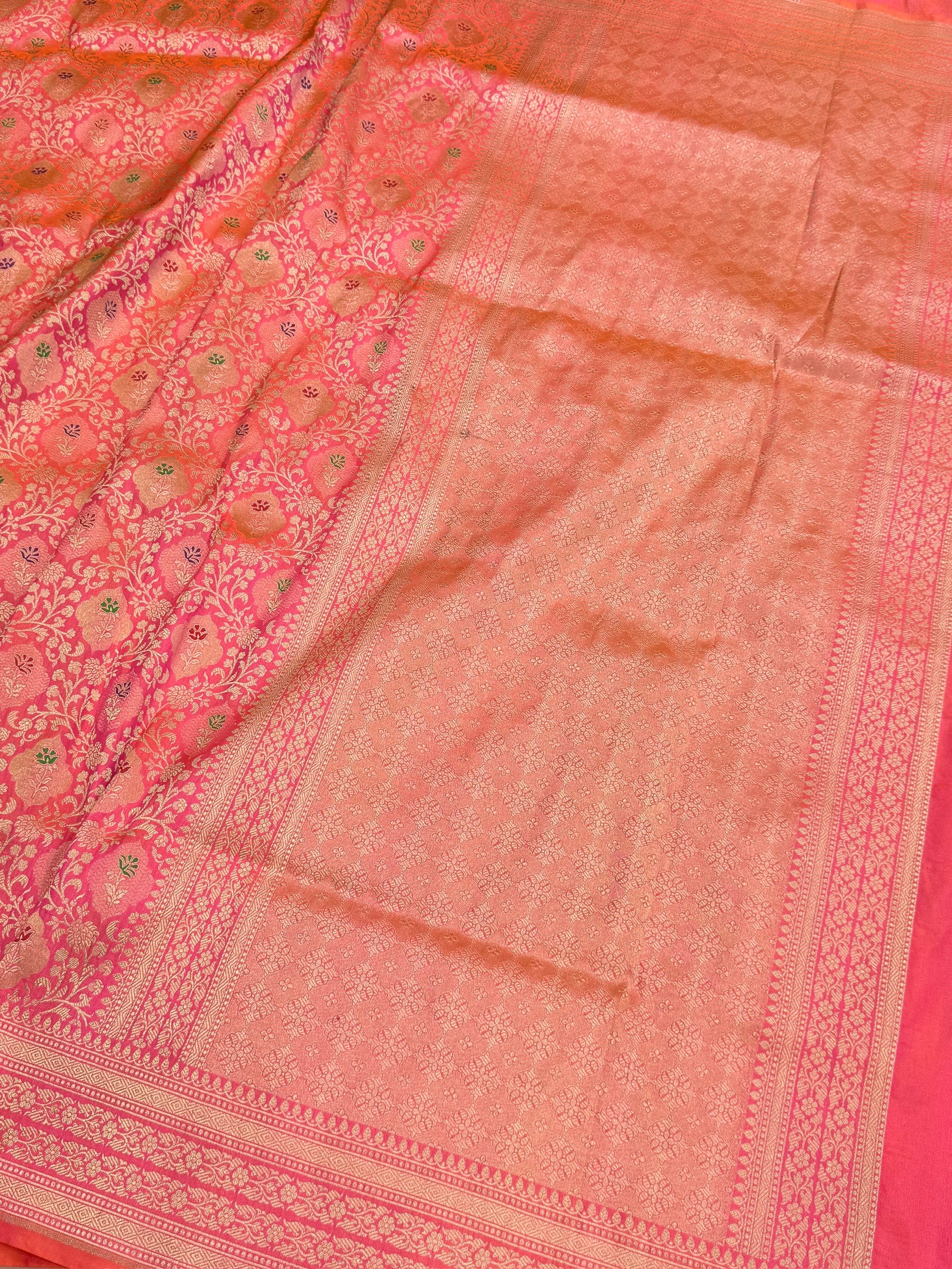 Banarasi Minakari Pure Katan Silk Brocade Saree – Rich Traditional Brocade Weave
