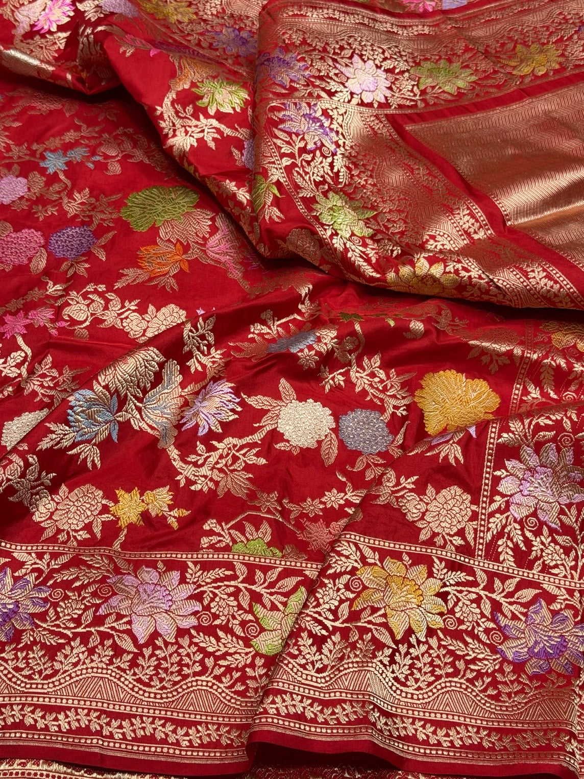 Red Handwoven Pure Banarasi Silk Saree