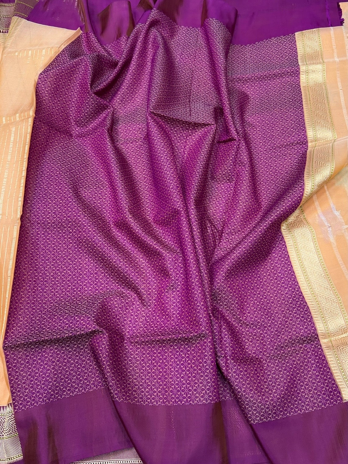 Pastel Peach Handwoven Pure Organza Silk Saree