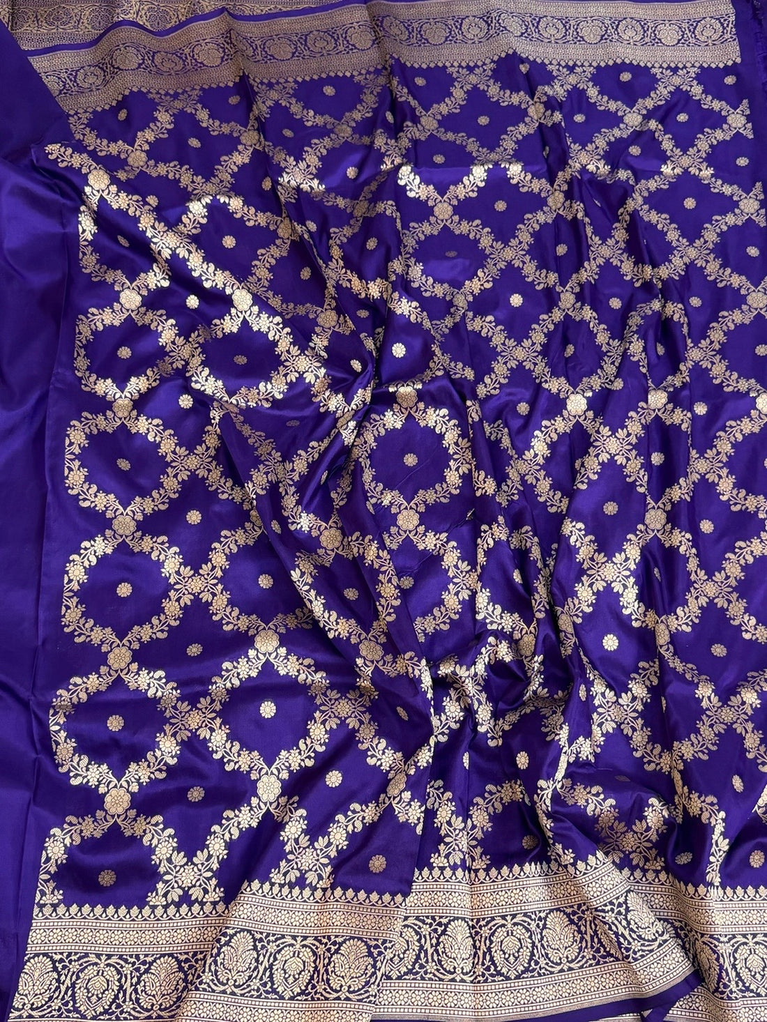 Purple Banarasi Pure Katan Silk Saree