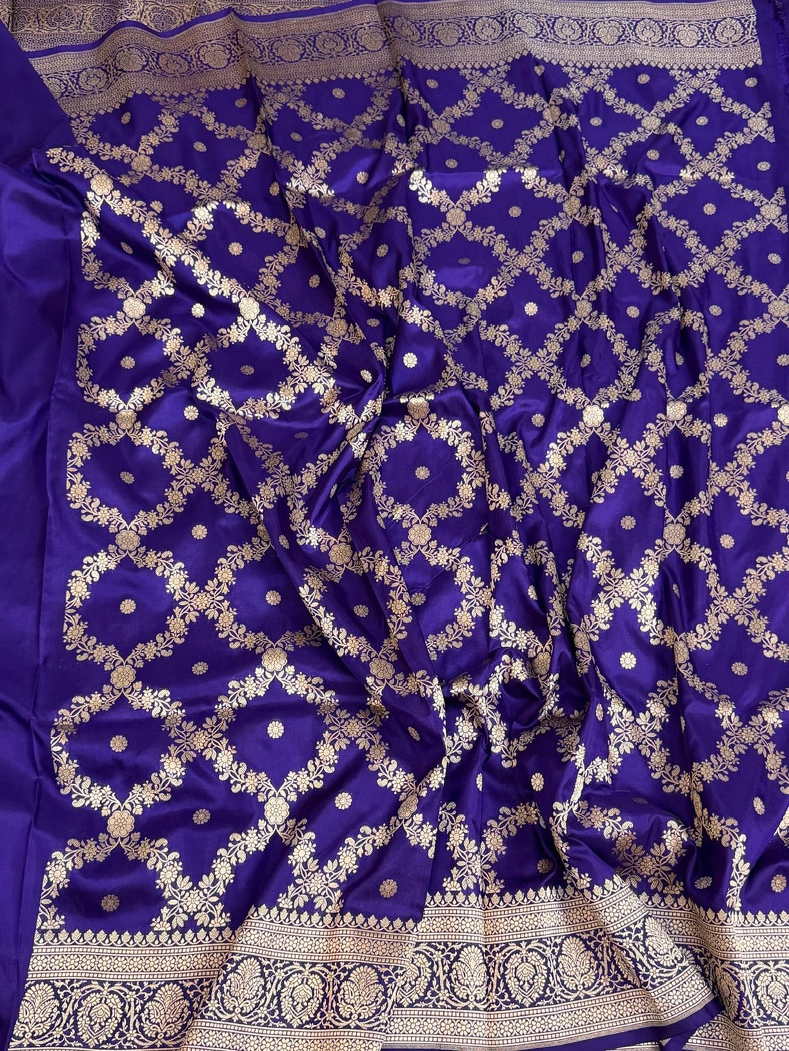 Purple Banarasi Pure Katan Silk Saree