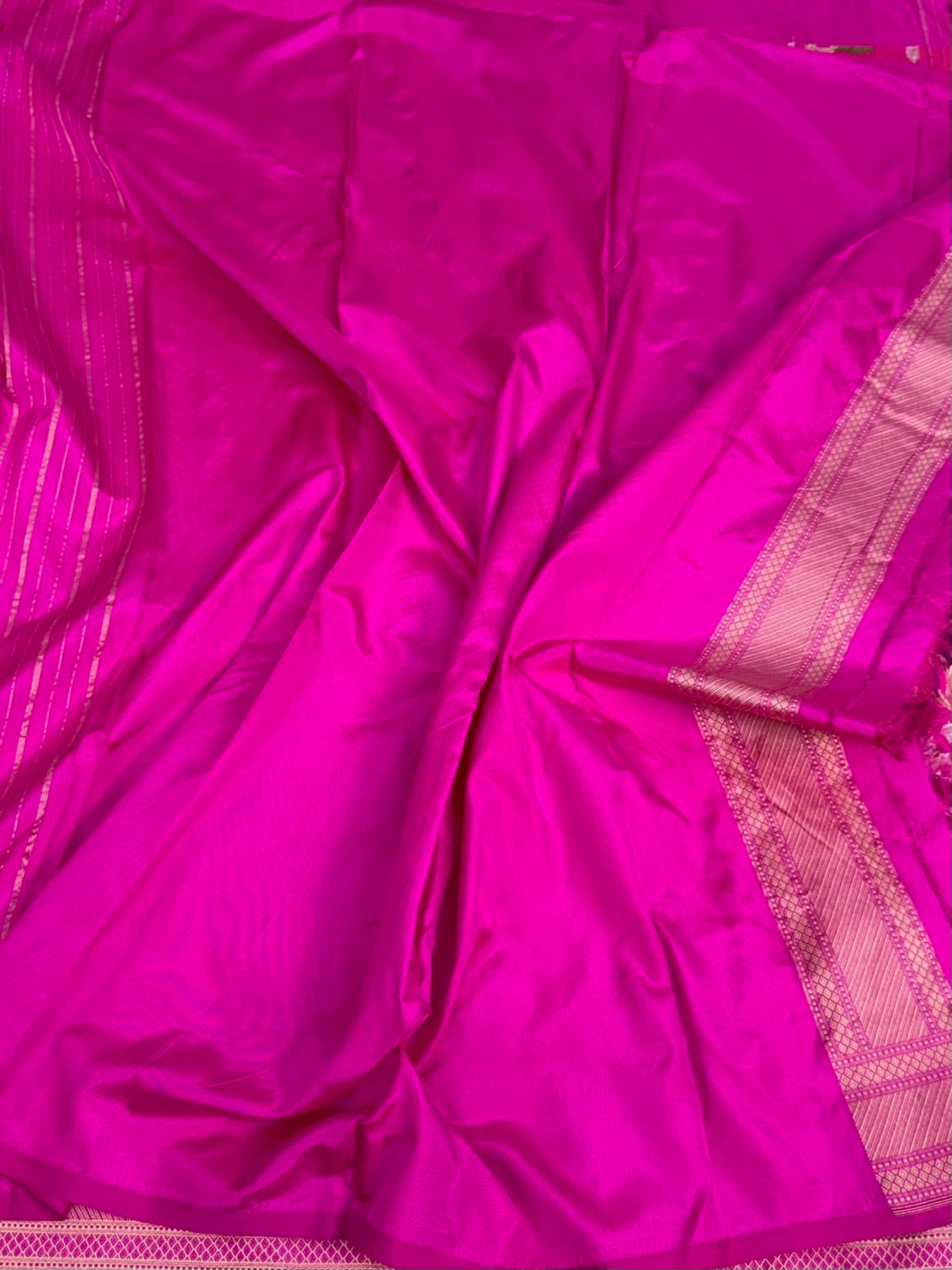 Rani Pink Banarasi Pure Ektara Silk Saree