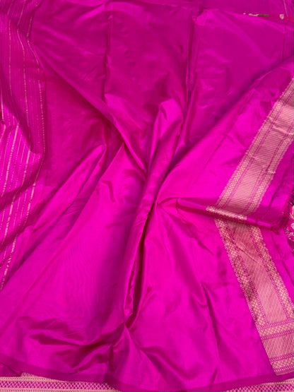 Rani Pink Banarasi Pure Ektara Silk Saree