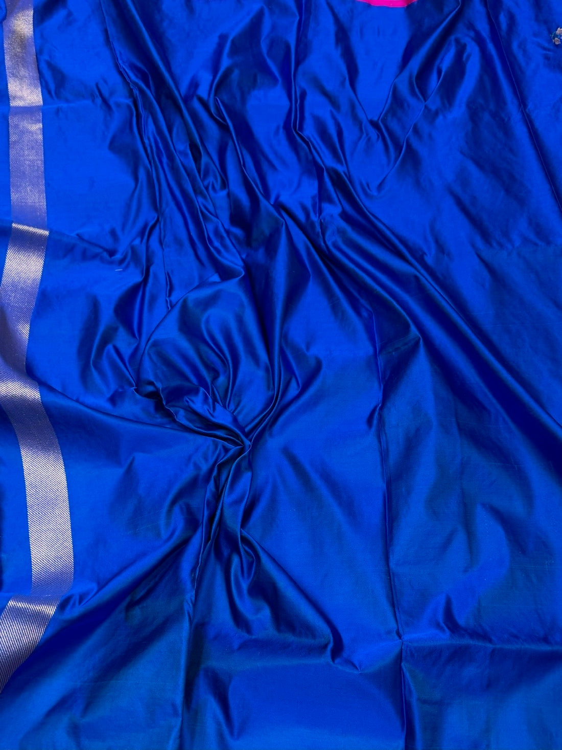 Royal Blue Handwoven Pure Banarasi Satin Silk Saree