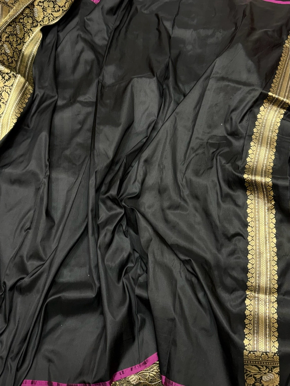 Black Handwoven Pure Silk Banarasi Saree