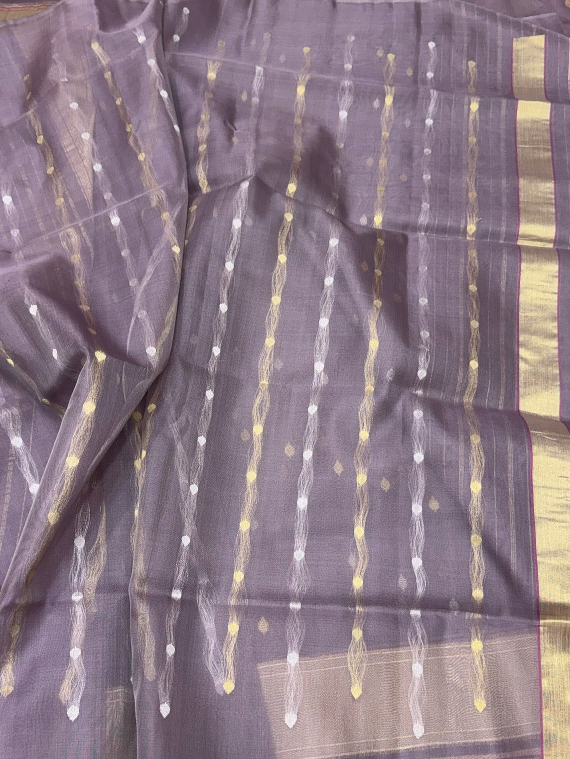 Mauve Handwoven Banarasi Pure Organza Saree