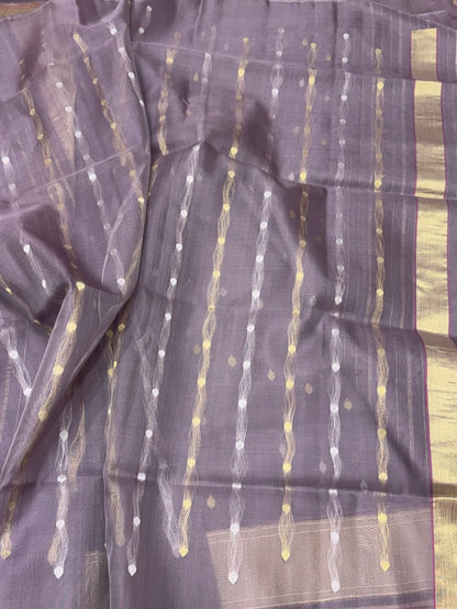 Mauve Handwoven Banarasi Pure Organza Saree