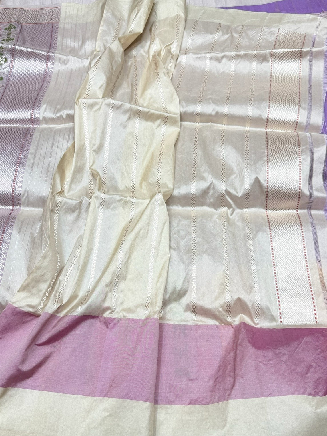 Lavender Handwoven Pure Organza Silk Saree