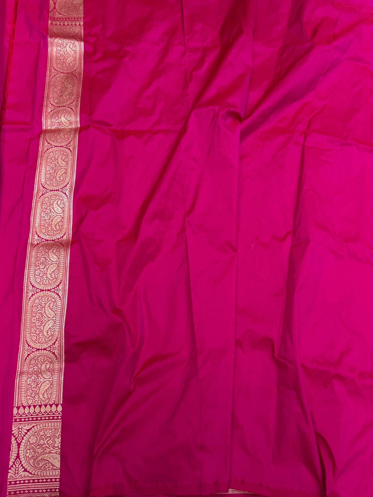 Rani Pink Handwoven Pure Banarasi Silk Saree | Pure Katan Silk | Kadwa Weave | HMR Handlooms
