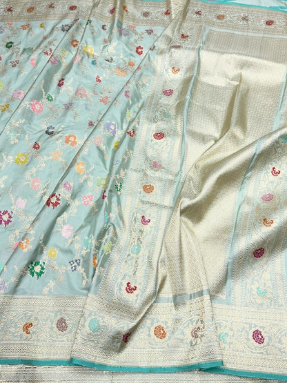 Sage Green Handwoven Pure Banarasi Silk Saree