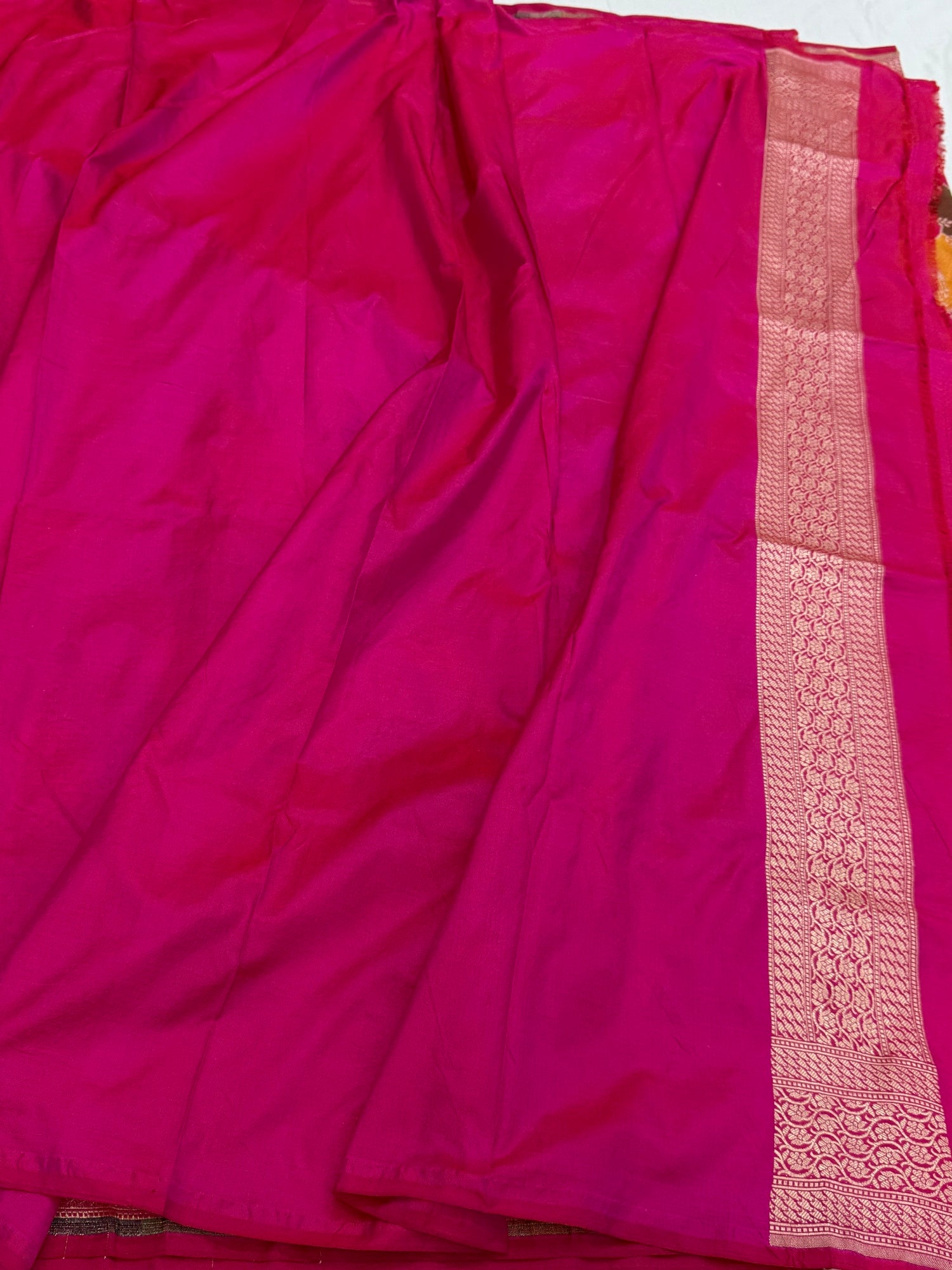 Rani Pink Rangkaat  Banarasi Pure Silk Saree