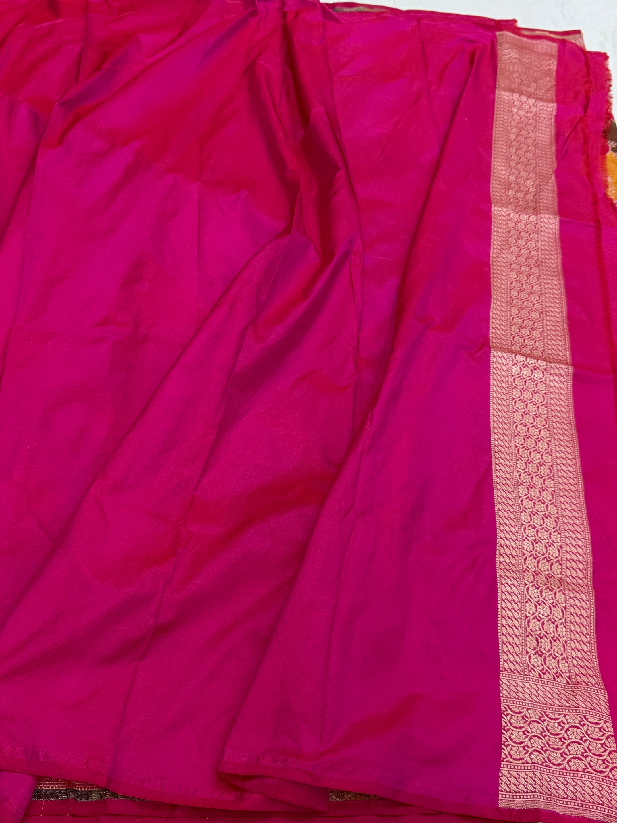 Rani Pink Rangkaat  Banarasi Pure Silk Saree