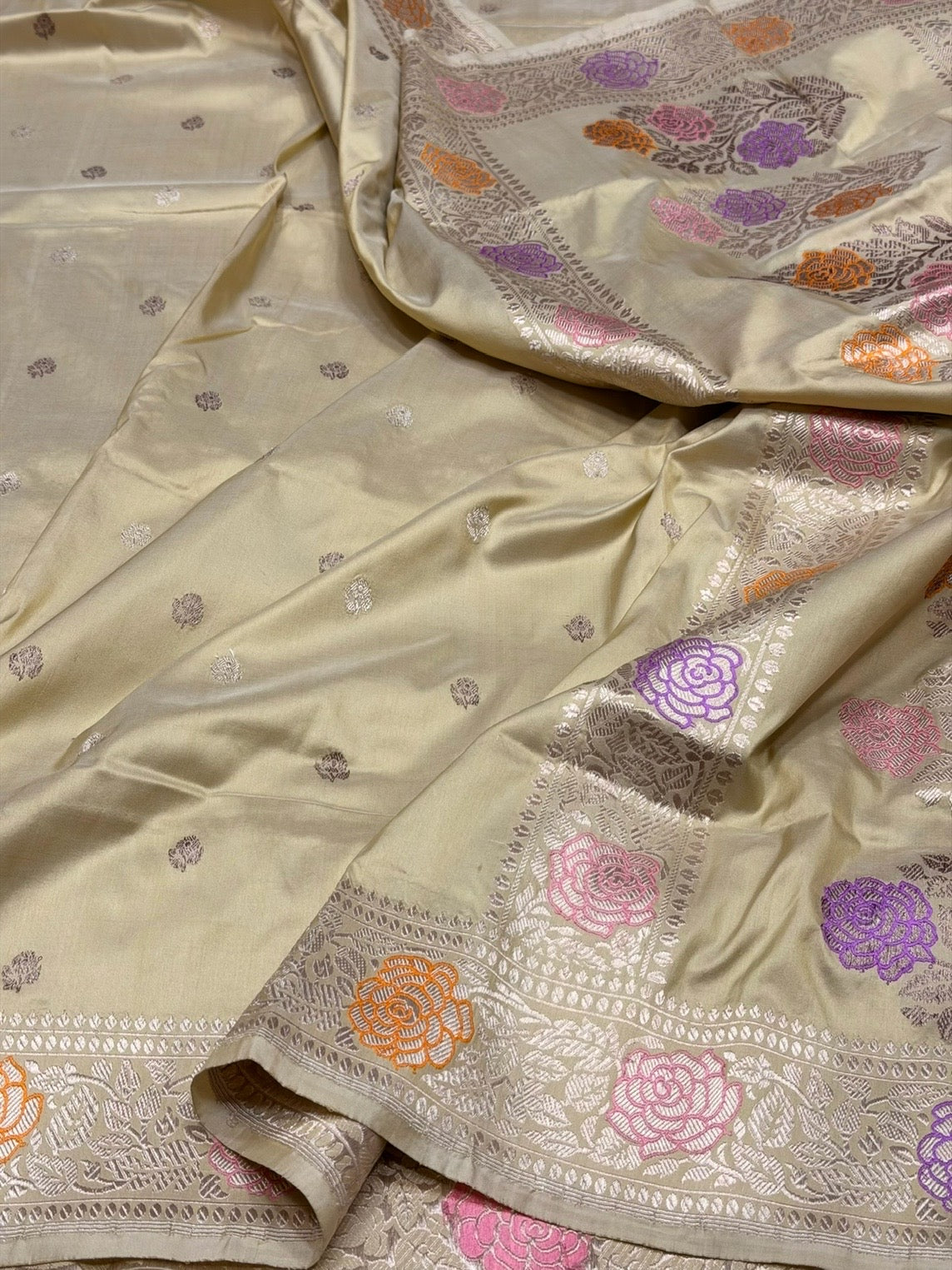 Tussar Handwoven Pure Banarasi Silk Saree
