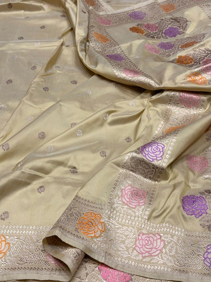 Tussar Handwoven Pure Banarasi Silk Saree